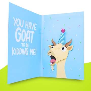 Funny Screaming Goat Birthday Card for Men