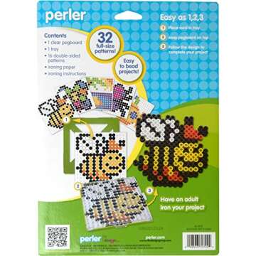 Perler 80-70729 Biggie Fuse Bead Pattern Cards and Pegboards, Multicolor, Small, 20pcs