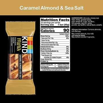 KIND Minis Caramel Almond & Sea Salt - Pack of 10 Delicious Snacks