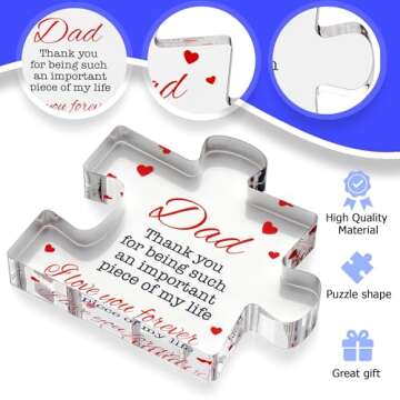 Personalized Engraved Acrylic Block Puzzle for Dad's Birthday