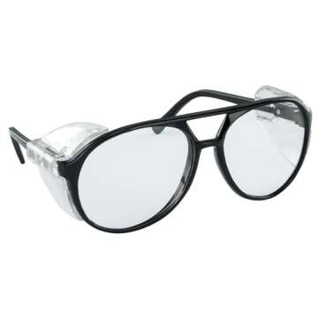 SAS Safety 5125 Classic Safety Glasses with Polybag, Black Frame/Clear Lens