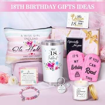 ShinnyWis 18th Birthday Gifts for Girls, Tumblers Gifts Set for 18 Year Old Girl