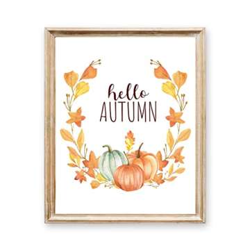 Gubrandin Autumn Decor Fall Decor Wall Art Watercolor Pumpkin Prints Floral Paintings Thanksgiving Farmhouse Home Decorations (8x10 inch 3PCS Unframed)