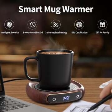 Lerat Electric Coffee Mug Warmer with Auto Shut Off