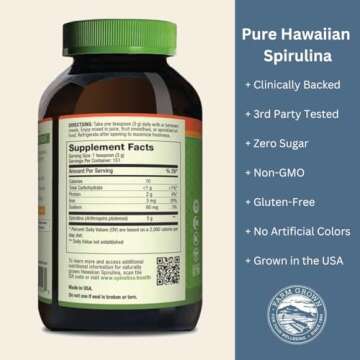 Nutrex Hawaii, Pure Hawaiian Spirulina Powder, Vegan, Supports Immune System, Heart, Cells and Energy, 16 Ounce