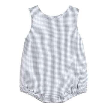 Lil cactus Baby Boys and Girls Gray Gingham Bubble Romper, 2T