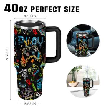 Gaming Gifts for Boys, 40oz Gamer Tumbler Cup