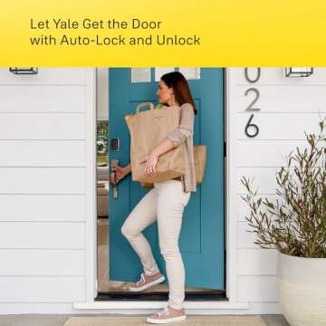 Yale Security Lock 2 with Wi-Fi, Black Connected Keypad Smart Lock for Front Door or Back, Door Lock with Code and Back-Up Key, YRD410-WF1-BSP