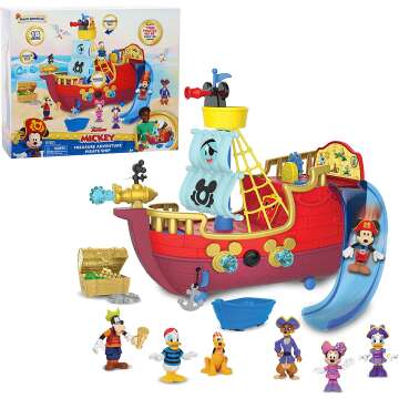 Disney Junior Mickey Mouse Treasure Adventure Pirate Ship Playset