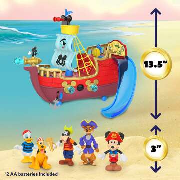 Mickey Mouse Treasure Adventure Pirate Ship Playset