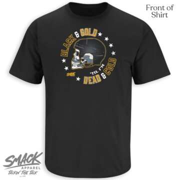 Pittsburgh Hockey Fans. Black and Gold 'Till I'm Dead and Cold. Black T-Shirt (Sm-5X) (Short Sleeve, Large)