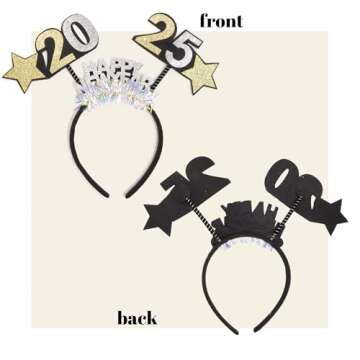 New Years Eve Outfit Accessory, 2025 Bopper Headband, NYE Party Supplies and Favors, One Size Fits Most