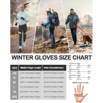 RIGWARL Early Spring and Late Fall Winter Gloves for Men Women Waterproof, Cycling Gloves Winter with Touchscreen Fingers, Skiing Gloves for Running Hiking Dog Walking Skiing Hunting Motorcycle Snow