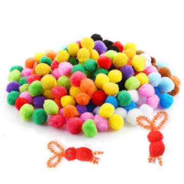 Caydo 240 Pieces 1 Inch Assorted Pom Poms, Pompoms for Hobby Supplies and DIY Creative Crafts Decorations