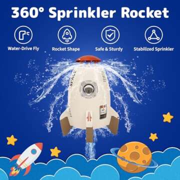 Sprinkler For Kid丨Kids Sprinkler Outdoor Water Toys For Yard丨Outdoor Water Play Rocket Launcher Toys For Toddlers 1-3丨Summer Backyard Water Play Toys丨Rocket Launcher For Kids 3 4 5 6 7 8 9 10 11 12