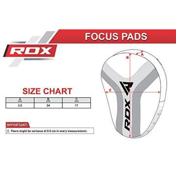 RDX Boxing Pads Focus Mitts, Maya Hide Leather Curved Hand Pad with Adjustable Strap, Hook and Jab Hand Strike Shield for MMA, Martial Arts, Punching Target, Karate, Muay Thai Training and Fighting