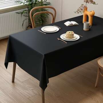 Jepeux 2 Packaging Black Plastic Tablecloth, 54 inch x108 inch Rectangular Disposable Party Table Cover, Suitable for Birthday, Graduation, Restaurant, Wedding Decoration Tablecloth