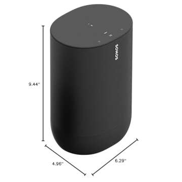 Sonos Move - Battery-powered smart speaker for outdoor and indoor listening, Wi-Fi and Bluetooth with Alexa built-in - Black