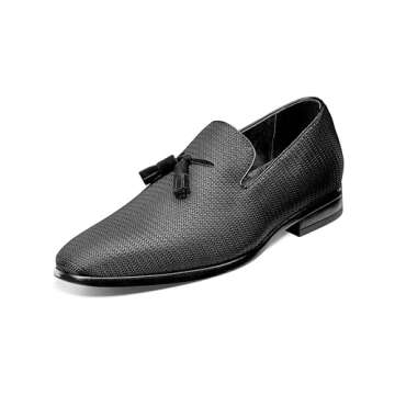 STACY ADAMS mens Tazewell Tassel Slip-on Loafer, Black, 11.5 US