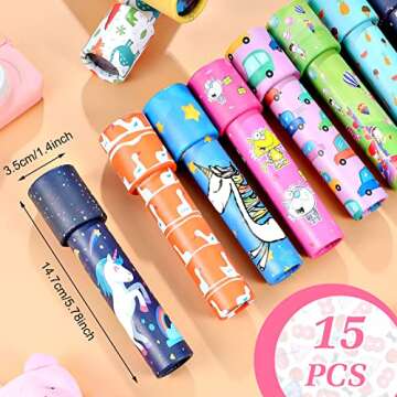 15 Pcs Classic Kaleidoscopes Kids Birthday Party Favor Old Fashioned Vintage Educational Toys Stocking Stuffers Goodie Bag Fillers for Classroom School Return Gifts Carnival Prizes (Lovely Style)