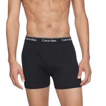 Calvin Klein Men's Cotton Classics 3-Pack Boxer Briefs - Black Small