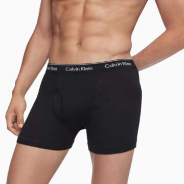 Calvin Klein Men's Cotton 3-Pack Boxer Briefs Black