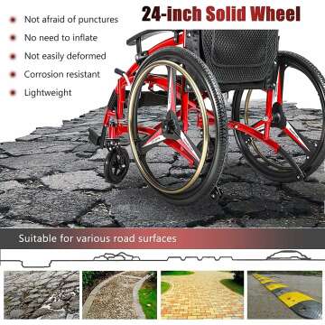 Folding Lightweight Wheelchair for Adults, All Terrain