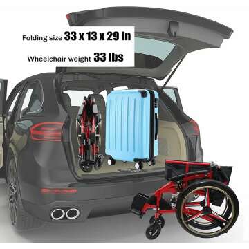 Folding Lightweight Wheelchair for Adults, All Terrain