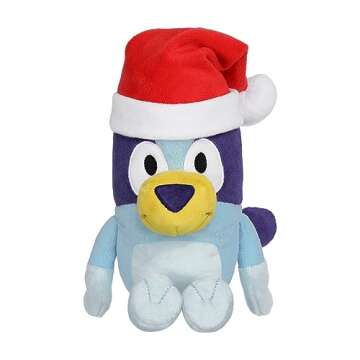 Bluey 7-8" Plush Soft Toy Bundle Includes Festive and Bingo Christmas Holidays Season Plush with Santa Hats