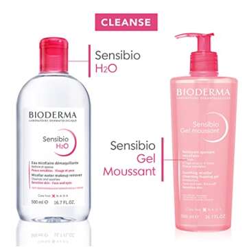 Bioderma Sensibio H2O Micellar Water, Makeup Remover, Gentle for Skin, Fragrance-Free & Alcohol-Free, No Rinse Skincare With Micellar Technology for Normal To Sensitive Skin Types