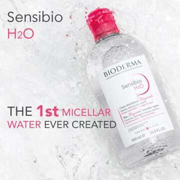 Bioderma Sensibio H2O Micellar Water, Makeup Remover, Gentle for Skin, Fragrance-Free & Alcohol-Free, No Rinse Skincare With Micellar Technology for Normal To Sensitive Skin Types