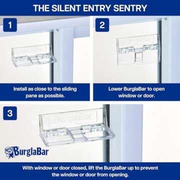 Burglabar 2 Pack for Sliding Door Locks for Sliding Glass Doors & Windows, Child Proof