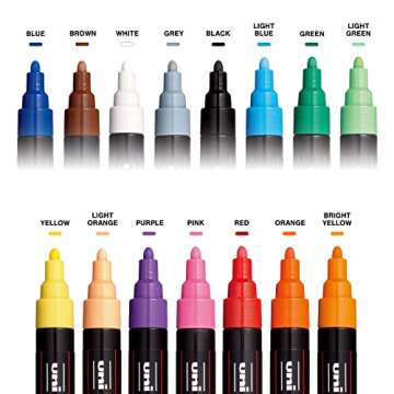 15 Fine Posca Paint Markers - Versatile Acrylic Pens for Art