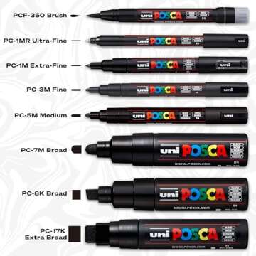 15 Fine Posca Paint Markers Set for Creative Projects