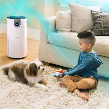 SHARK UA205 Nanoseal HEPA Air Purifier MAX with Clean Sense for Home, Allergies, 1350 Sq Ft, XL Room, Captures 99.98% of Particles, Pollutants, Dust, Smoke, Allergens & Smells, White (Renewed)