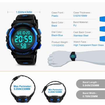 Waterproof Kids Digital Watch for Boys and Girls