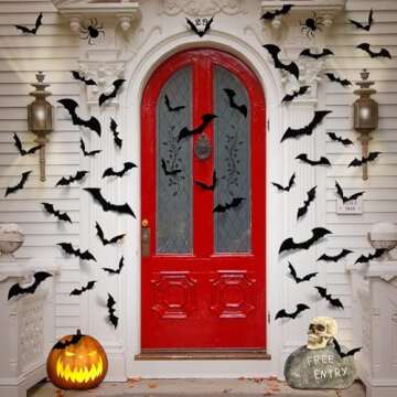 LUDILO Bats Halloween Decorations: Halloween Bats Wall Decor 100pcs Bats Wall Decals PVC 3D Wall Bats Scary Stickers Halloween Party Decorations Indoor Outdoor DIY Home Window Door Halloween Decor