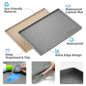 Winisok Waterproof Under Sink Mat -34” x 22” Cabinet Liner for Kitchen