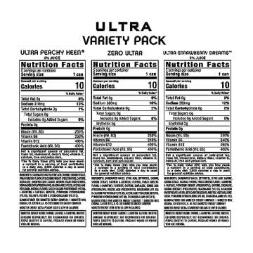 Monster Energy Ultra Variety Pack, Zero Ultra, Ultra Peachy Keen, Ultra Strawberry Dreams, Sugar Free Energy Drink, 16 Ounce (Pack of 15)