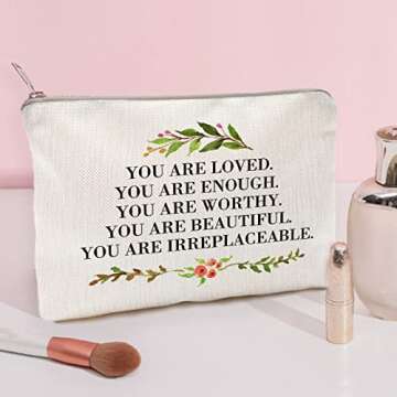 You Are Loved Positive Affirmation Makeup Case - Motivational Gift