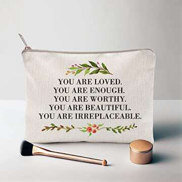 Motivational Makeup Case You Are Loved Gift