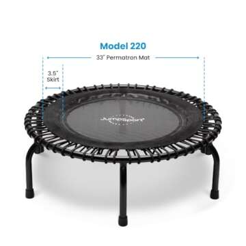 JumpSport 220 Small Rebounder for Adults, 39" | Essential | Exercise Home Fitness Trampoline | 30 Low-Impact Bungees