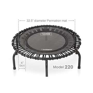 JumpSport 220 Small Rebounder for Adults, 39" | Essential | Exercise Home Fitness Trampoline | 30 Low-Impact Bungees