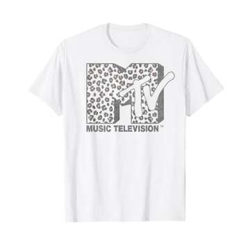 MTV Music Television Cheetah Print Logo Fill T-Shirt