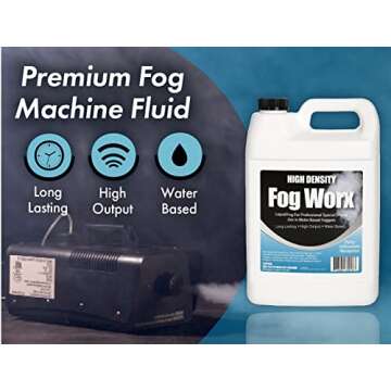 FogWorx Extreme High Density Fog Juice Gallon - Long Lasting, High Output, Odorless Water Based Fog Machine Fluid -for 400 Watt to 1500 Watt Machines