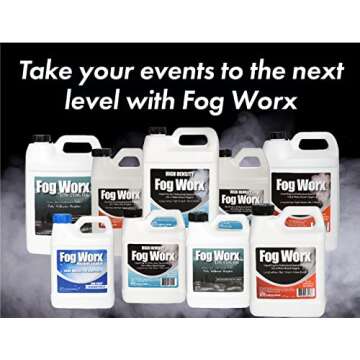 FogWorx Extreme High Density Fog Juice Gallon - Long Lasting, High Output, Odorless Water Based Fog Machine Fluid -for 400 Watt to 1500 Watt Machines