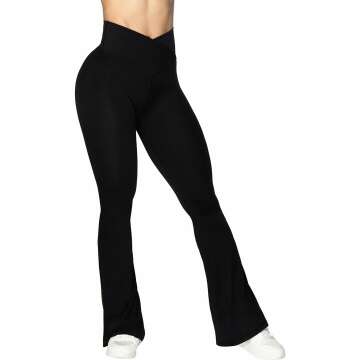 Stylish Sunzel Flare Leggings - High-Waisted Yoga Pants, Tummy Control