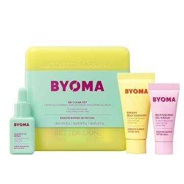 BYOMA So Clear Set - Barrier Repair Skincare Set for Acne Prone Skin - Creamy Jelly Cleanser, Clarifying Face Serum & & Gel-Cream Moisturizer