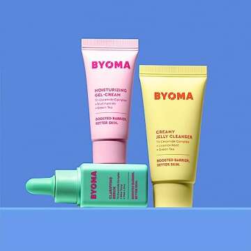 BYOMA So Clear Set - Barrier Repair Skincare Set for Acne Prone Skin - Creamy Jelly Cleanser, Clarifying Face Serum & & Gel-Cream Moisturizer