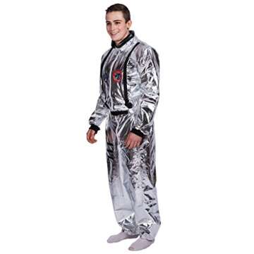 EraSpooky Men's Astronaut Spaceman Costume - Silver Small Size